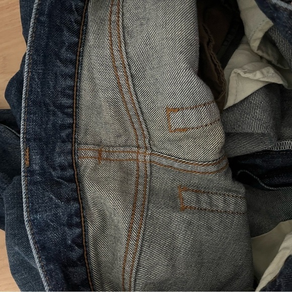 SACAI Japan sz 0  XS Deconstructed Blue DENIM JEANS Green Accent - Picture 14 of 14